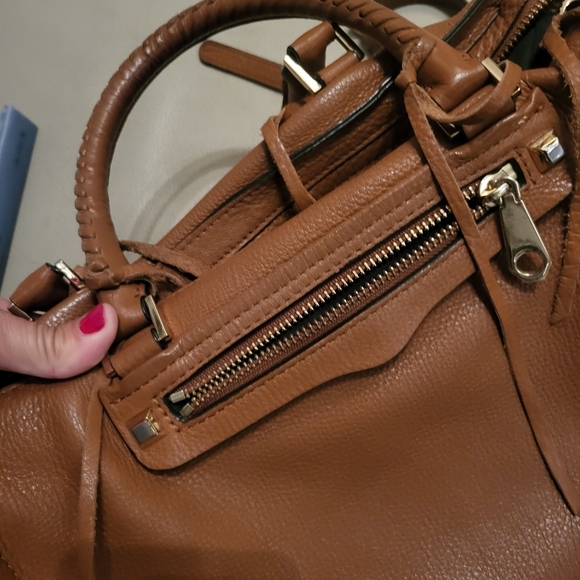 Rebecca Minkoff Regan Brown Leather Satchel Shoulder HandBa - Picture 7 of 7